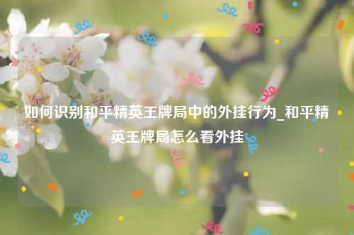 如何识别和平精英王牌局中的外挂行为_和平精英王牌局怎么看外挂