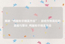 揭秘“鸭腿和平精英外挂”：游戏作弊背后的真相与警示_鸭腿和平精英外挂