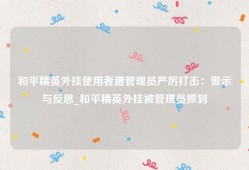 和平精英外挂使用者遭管理员严厉打击：警示与反思_和平精英外挂被管理员抓到