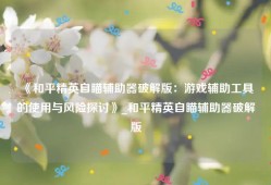 《和平精英自瞄辅助器破解版：游戏辅助工具的使用与风险探讨》_和平精英自瞄辅助器破解版