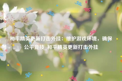 和平精英更新打击外挂：维护游戏环境，确保公平竞技_和平精英更新打击外挂