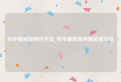 和平精英如何开外挂_和平精英如何假装是外挂