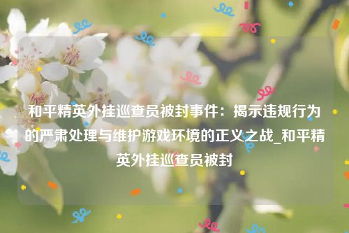 和平精英外挂巡查员被封事件：揭示违规行为的严肃处理与维护游戏环境的正义之战_和平精英外挂巡查员被封
