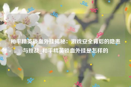 和平精英锁血外挂揭秘：游戏安全背后的隐患与挑战_和平精英锁血外挂是怎样的