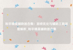 和平精英辅助器合集：游戏优化与辅助工具深度解析_和平精英辅助器合集