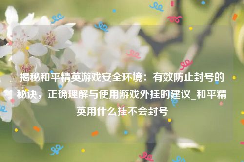 揭秘和平精英游戏安全环境：有效防止封号的秘诀，正确理解与使用游戏外挂的建议_和平精英用什么挂不会封号