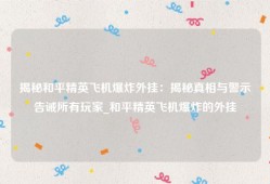 揭秘和平精英飞机爆炸外挂：揭秘真相与警示告诫所有玩家_和平精英飞机爆炸的外挂