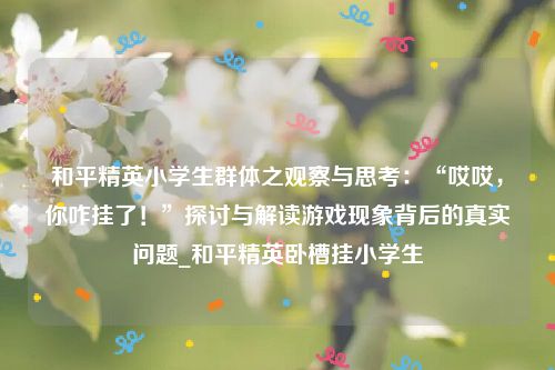 和平精英小学生群体之观察与思考：“哎哎，你咋挂了！”探讨与解读游戏现象背后的真实问题_和平精英卧槽挂小学生