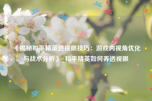 《揭秘和平精英透视眼技巧：游戏内视角优化与战术分析》_和平精英如何弄透视眼