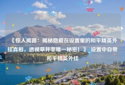 《惊人揭露：揭秘隐藏在设置里的和平精英外挂真相，透视草并非唯一秘密！》_设置中自带和平精英外挂