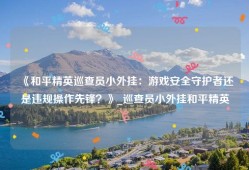 《和平精英巡查员小外挂：游戏安全守护者还是违规操作先锋？》_巡查员小外挂和平精英