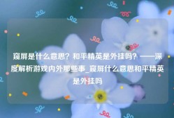 窥屏是什么意思？和平精英是外挂吗？——深度解析游戏内外那些事_窥屏什么意思和平精英是外挂吗