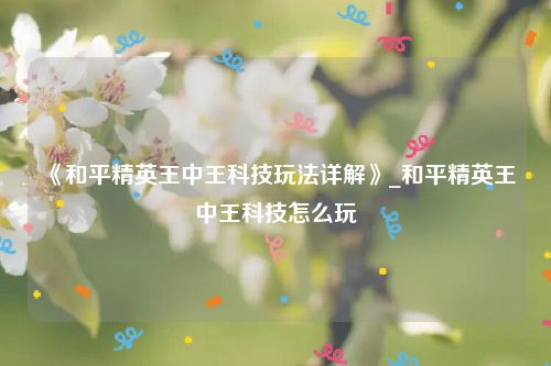 《和平精英王中王科技玩法详解》_和平精英王中王科技怎么玩