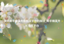 关于和平精英外挂购买平台的探讨_和平精英外挂购买平台