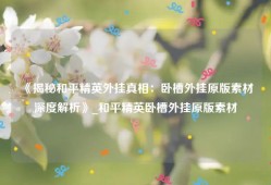 《揭秘和平精英外挂真相：卧槽外挂原版素材深度解析》_和平精英卧槽外挂原版素材